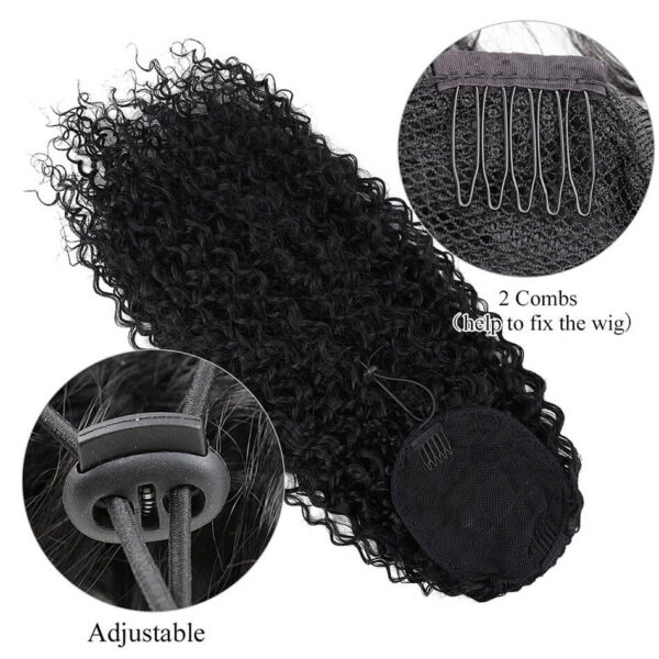 44eb2ef576cdd091 Curly Extensions Clip in Synthetic Drawstring Ponytail Wig Long 32Inch Water Wave Afro Pony Tail Women Hairpiece False