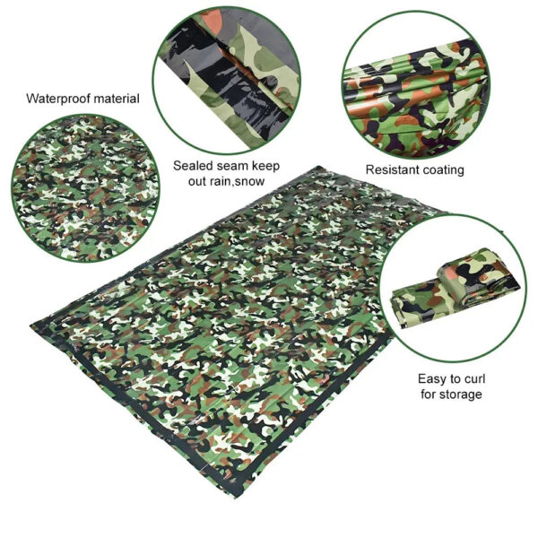 PE Emergency Camouflage Waterproof Portable Survival 120x200cm Sleeping Bag for Outdoor Camping Hiking Adventure