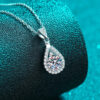 450eee567ed16c59 NeeTim 2CT Moissanite Pendant For Women Diamond Necklace Sterling Sliver Plated White Gold Wedding Fine Jewelry for Girl