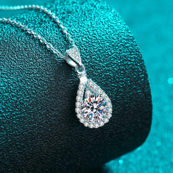 450eee567ed16c59 NeeTim 2CT Moissanite Pendant For Women Diamond Necklace Sterling Sliver Plated White Gold Wedding Fine Jewelry for Girl