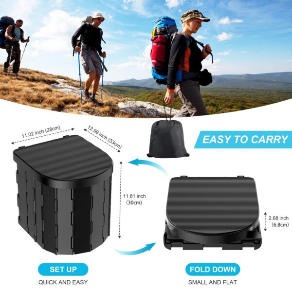 Toilet Portable Adults, Folding Waterproof Porta Potty for Camping, Car, Bucket, Travel, Outdoor, Hiking, Trips, Boat, Beach, Tent