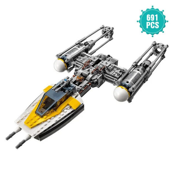 4514a3c581e57af2 Interstellar Series Y-Wing Building Blocks Set, Compatible with 75172 Fighter Models, Brick Toys Kids Birthday Gift