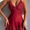 Classic Sexy Contrast Lace Mesh Teddy Bodysuit Woman Lingerie For Sex Crotchless Backless Hot Hollow Open Bra Body Dress