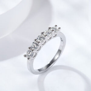 451b53683a489571 KNOBSPIN D Color 4mm Moissanite Diamond Rings for Women Classic Match Wedding Eternity Band with GRA s Sterling Sier Ring