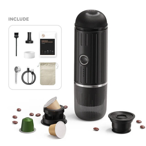 Electric Portable Maker Compatible with NS Pods and Ground Coffee 19 Bar 100W Wireless Heating Travel Espresso hine