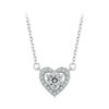 Bamoer U 0.5CT Moissanite Necklace Heart Diamond Pendant Adjustable Choker for Women Sterling Sier Wedding Lover Gift