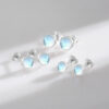 4536630edf368a45 Modian 925 Sterling Silver Round Exquisite Moonstone 4 5 6 MM Stud Earrings Platinum Plated Charm Ear Studs For Women Jewelry