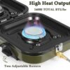 Naturehike 2-in-1 Gas Camping Stove, Frying Pan, Stove with Adjustable Burners, 88.18 oz, Carrying Handle, Portable, Iron SkilletPerfect for Camping & Hiking, Emergency Cooking