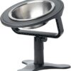 Adjustable Raised Cat Food Bowl, Tilted Elevated Bowl (1-Pack, Black)