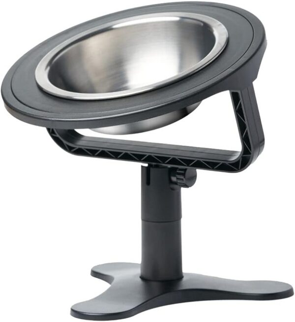 Adjustable Raised Cat Food Bowl, Tilted Elevated Bowl (1-Pack, Black)