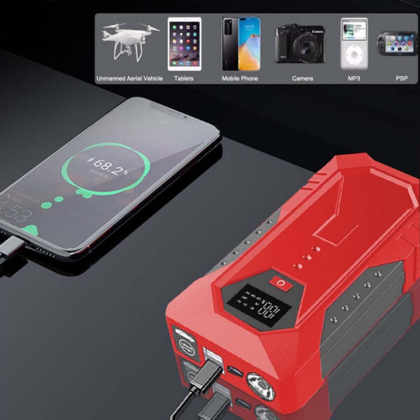 GKFLY 1200A High Capacity 18800mAh 12V Jump Starter Portable Starting Device Power Bank Charger For Car Battery Booster