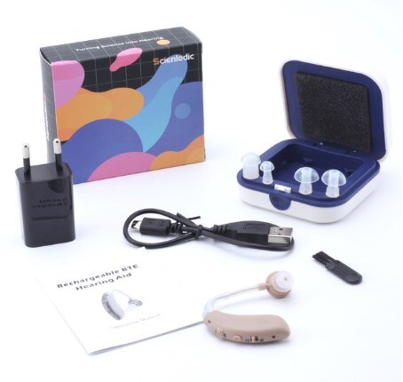 1Set Mini Digital Elderly Portable Sound Amplifier Rechargeable BTE Adjustable Hearing Aid for Seniors