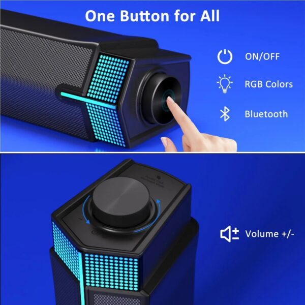 4568ea1cb255f007 Jeecoo M20 Bluetooth Computer Speakers for PC Desktop Monitor, Wired USB-Powered,Combine/Separate to Customize Your Desk