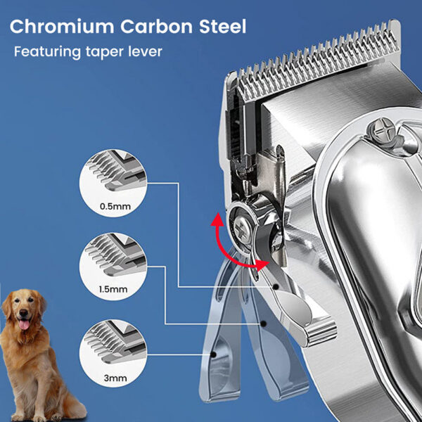 Professional Dog Hair Clipper All Metal Rechargeable Pet Trimmer Cat Shaver Cutting hine Puppy Grooming Haircut Low Noice