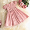 Baby for Wedding Party 1st Birthday Pink Princess Dress Kid Bridesmaids 1-5Y Cute Infant Girls Vestidos Elegant Gown