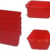 457935760dcd4356 20 Pack Cage Cups Birds Feeders Seed Bowl Chicken Feeding Watering Dish Rabbit Water Food Hanging Wire Cages Box 16oz Coop Cups for Pet Parrot Parakeet Gamefowl Poultry Pigeon (Large Red)