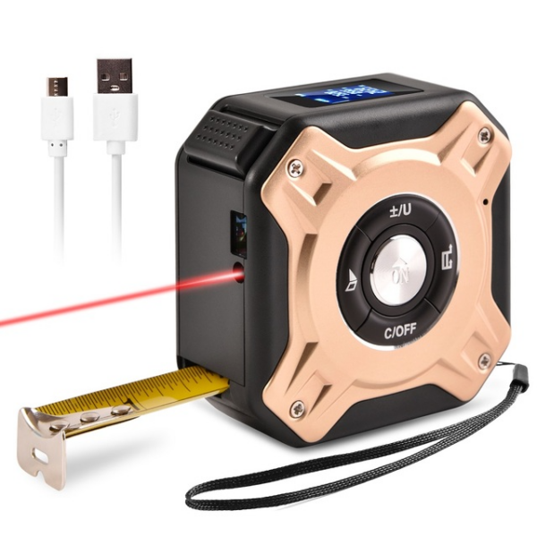 40M Tape Measure Distance Meter Stainless Digital Retractable Roll Cord Rangefinder Woodworking Laser Measuring Tool