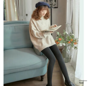 4588d7d25ee113a3 New Winter Keep Warm Thicken Wool Pantyhose for Women High Quality Elasticity Veet Solid Nine Points Women's Tights