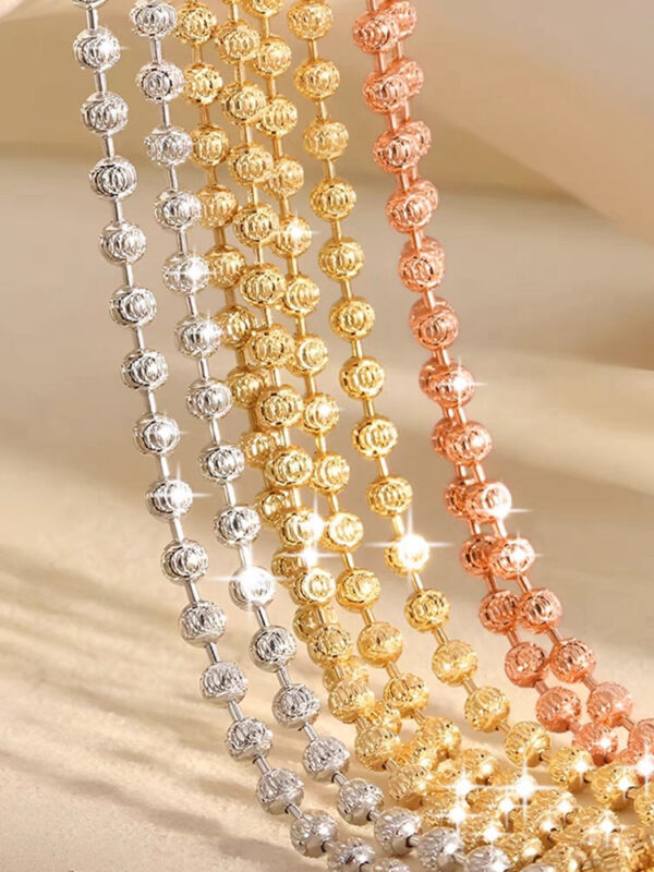 458ffb7bbdc220fb Sterling Sier 2mm Sparkling Diamond Necklace for Women men 40cm - 60cm S Ball Beads Chain fit Pendant DIY Jewelry