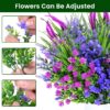 Artificial Plants Outdoor, 24PCS Lavender Artificial Flowers, UV Resistant Fake Flowers, Faux Flowers for Outdoor Planters for Home Garden Outside Porch Decor