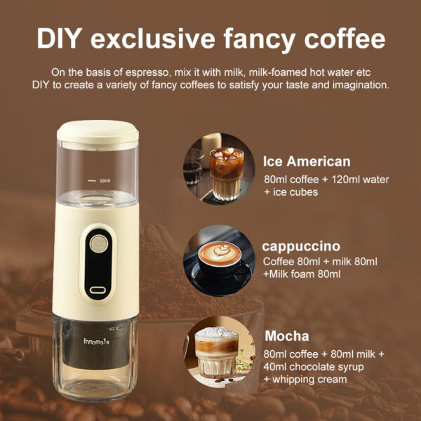 45b53c9de9b1507c NEW Wireless Small Portable Italian Coffee Electric Concentrated Capsules hine For Home Outdoor Fast Charge