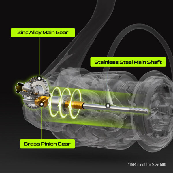 HANDING M1 Spinning 12kg Max Drag Graphite Reel, 9 + 1 Ball Bearings, 5.2:1 Gear Ratio Fishing Reel for Perch Bass and Pike