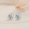 45cc9e520a6a26fb 925 Sterling Silver 0.5/1 Carat Moissanite Round Bag Screw Earrings For Men And Women Couple Models Fashion Creative Personality