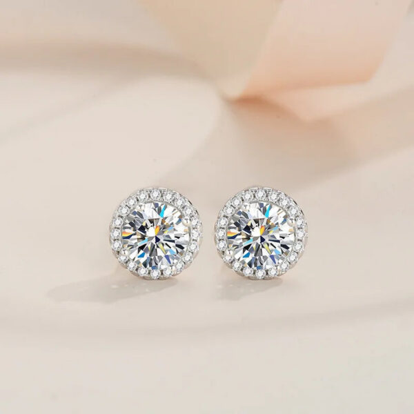 45cc9e520a6a26fb 925 Sterling Silver 0.5/1 Carat Moissanite Round Bag Screw Earrings For Men And Women Couple Models Fashion Creative Personality