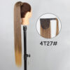 45ec4939a6015313 34inches Synthetic Ponytail Hair Extension Clip in Fake Wig Hairpiece Blonde Wrap Around Pigtail Long Smooth Overhead Pony Tail