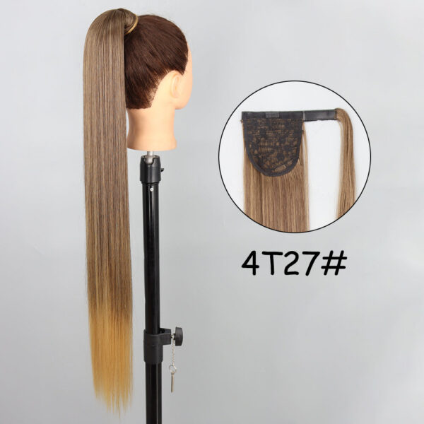 45ec4939a6015313 34inches Synthetic Ponytail Hair Extension Clip in Fake Wig Hairpiece Blonde Wrap Around Pigtail Long Smooth Overhead Pony Tail