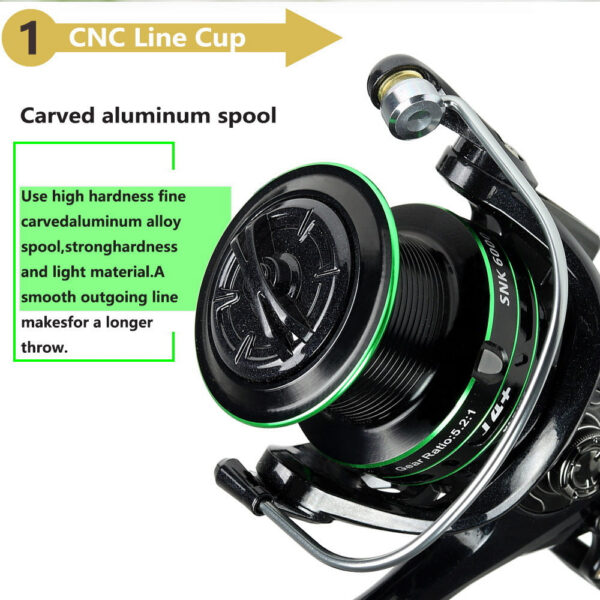 45f252cffff5d03e JOSBY Water Resistance Spinning Reel 15KG-20KG Max Drag Gear Ratio 5.2:1 Metal Spool Durable Super Smooth Carp Wheel Coil