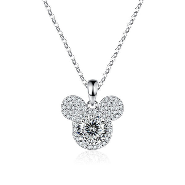 45fff4188b9304d8 JoyceJelly S Sterling Sier Pendant 1 Carat Moissanite Diamond Necklace Women's Fashion Jewelry Rat Head Mouse