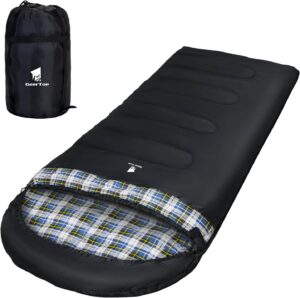 460f6956e893405e GEERTOP Schlafsack XXL 4 Jahreszeiten Flanell Campingschlafsack Übergröße 220x100cm für Erwachsene Outdoor Rucksackreisen, Wandern