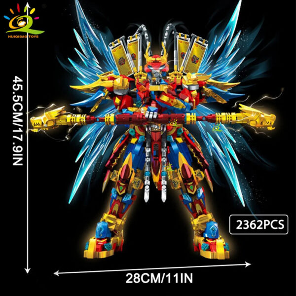 461dced8a15fef0d HUIQIBAO SunWuKong Warrior Mech Robot Building Blocks MOC Chinoiserie Action Figure Brick Children City Construction Display Toy