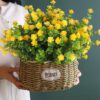 461fa0bbf5757e3c RECUTMS 12 Bundles Outdoor Artificial Flowers UV Resistant Fake Boxwood Plants, Faux Greenery for Indoor Outside Hanging Plants Garden Porch Window Box Home Wedding Farmhouse Décor(Yellow)