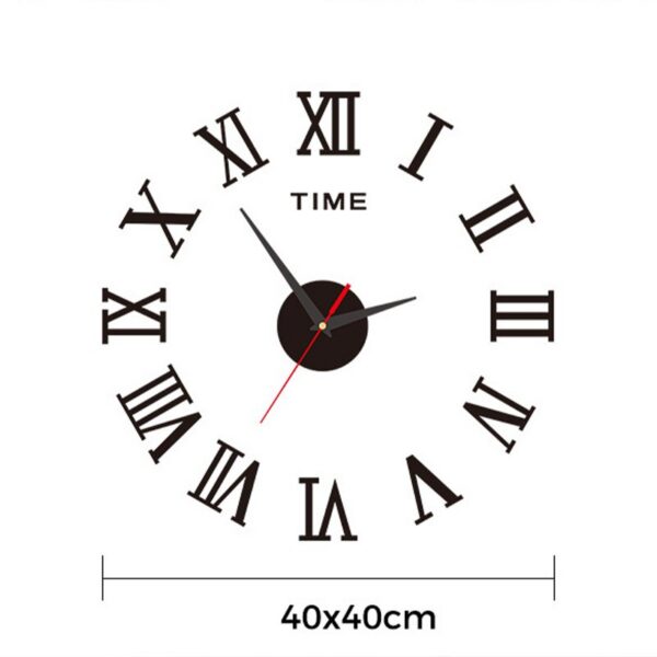 3D Acrylic Digital Roman Numerals Design Mirror Fashion Large Round Wall Clock DIY Self Adhesive Clocks