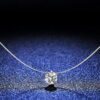 Creative Sier Pendant Female Fishing Line Necklace 1 Carat Moissanite Gift Chain Engagement Wedding Jewelry