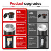 Wireless Electric Portable Espresso hine for Car & Home Camping 3-in-1 Capsule Powder Travel Coffee Maker