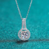 NeeTim 1ct 2ct 5ct D Color Moissanite Diamond Top Quality Gold Plated Drop Pendant Necklace Fine Jewelry Gifts Wholesale