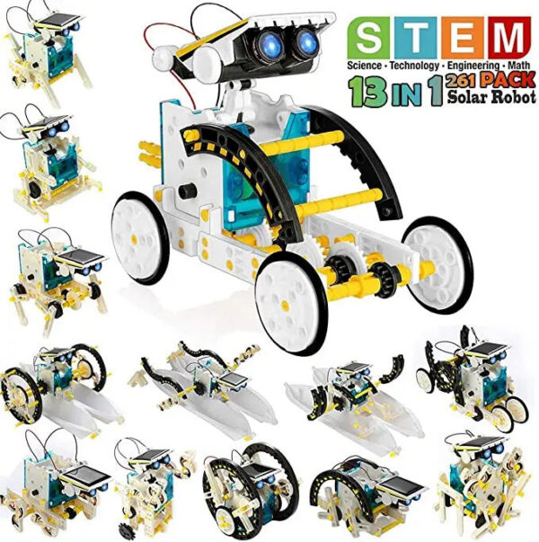 464a20d85be1a60d STEM 13-in-1 Education Toys DIY Building Science Experiment Kit for Kids Age 8-12 Solar Powered By Sun Robot Kits