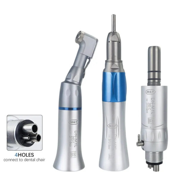 Dental EX-203C Low Speed Handpiece Kit Straight Contra Angle 2/4 Hole Air Turbine 1:1 Direct Drive External Channel Fit Pana MAX