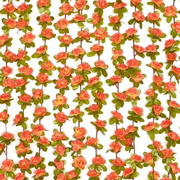 BLEUM CADE 12Pcs 98.4Ft Flower Garland Artificial Rose Vines for Bedroom, Cute Fake Hanging Flower Vines Floral Garland Decorations for Wedding Party Wall Room Decor Aesthetic