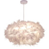 466c0be13d3ff593 Modern Fluffy Pendant Light White Feather Shade Droplight Lighting Bedroom Study Creative Hanging Lamp 220V