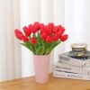 46704711bcd80bb9 Dark Pink Tulips Artificial Flowers 20Pcs Real Touch Faux Fake Tulips Flowers for Home Office Wedding Decor Artificial Tulips Flower Arrangement Bouquet Faux Flowers for Decoration