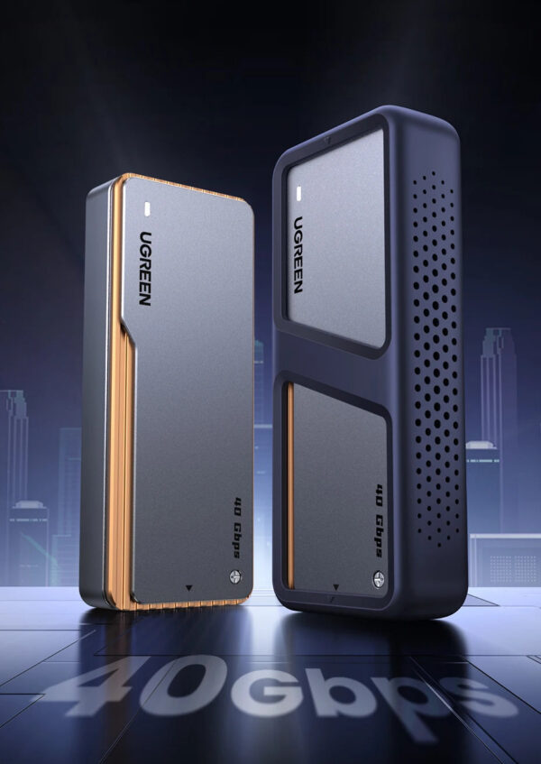 467bc37482827272 UGREEN 40Gbps NVMe SSD Enclosure M.2 to USB4.0 SSD Case Compatible with M.2 NVME PCIe Built-in Cooling Vest Aluminum Case