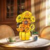 46835cd092e488e4 1009PCS Sunflower Building Blocks Flower Bouquet Vase Model Bricks Set Idea Home Decoration Kids Educational Toys Holiday Gifts