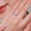 Modian Sterg Sier Classic Sparkg Simple CZ Finger Ring Platinum Plated Wedding Jewelry For Women Anniversary Gift