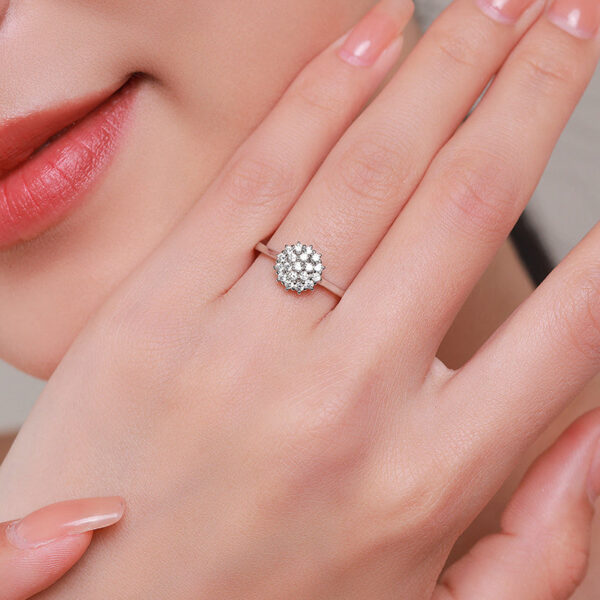 Modian Sterg Sier Classic Sparkg Simple CZ Finger Ring Platinum Plated Wedding Jewelry For Women Anniversary Gift