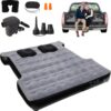 Inflatable SUV Air Mattress 3 in 1 Thickened Flocking Inflatable Car Camping Travel Air Mattress with 2 Pillows & Air Pump,Portable Car Sleeping Bed for SUV|MPV|Minivan