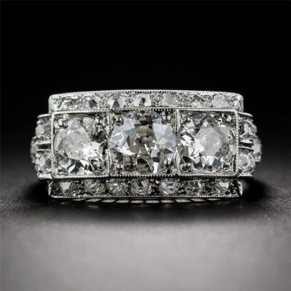 White Diamond S Sterling Bague Bizuteria Anillos Sier Jewelry Fine 2 Carat Ring for Women